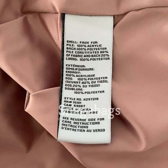 KATE SPADE NWT WARM GINDER BREAD SHORT FAUX FUR COAT JACKET EXTRA SMALL - Picture 11 of 12